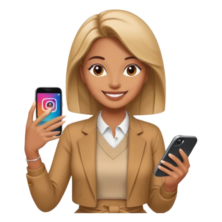 una señora entrando a mi  Instagram  para promocionar mi marca sticker