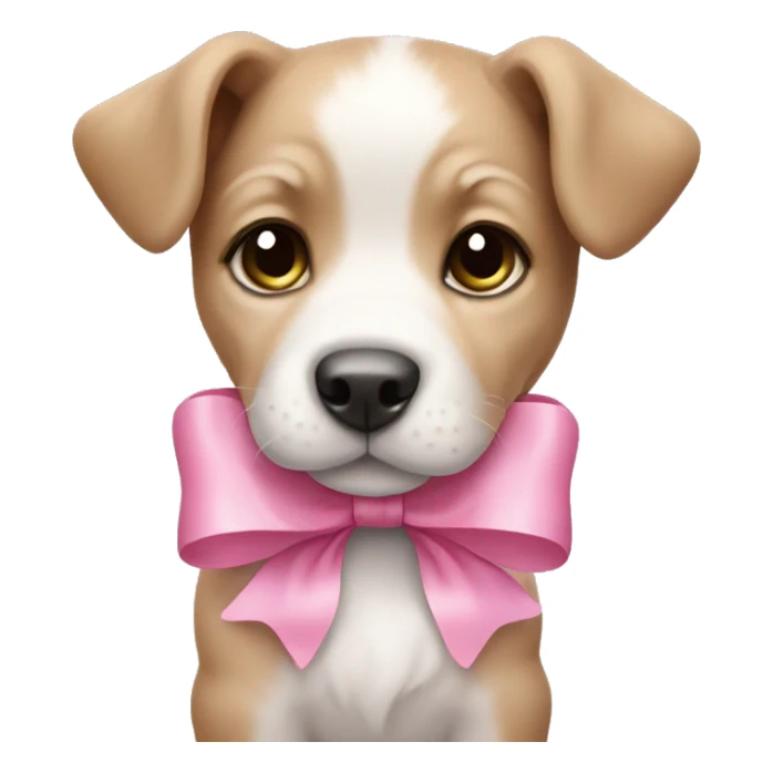 puppy with pink bow sticker