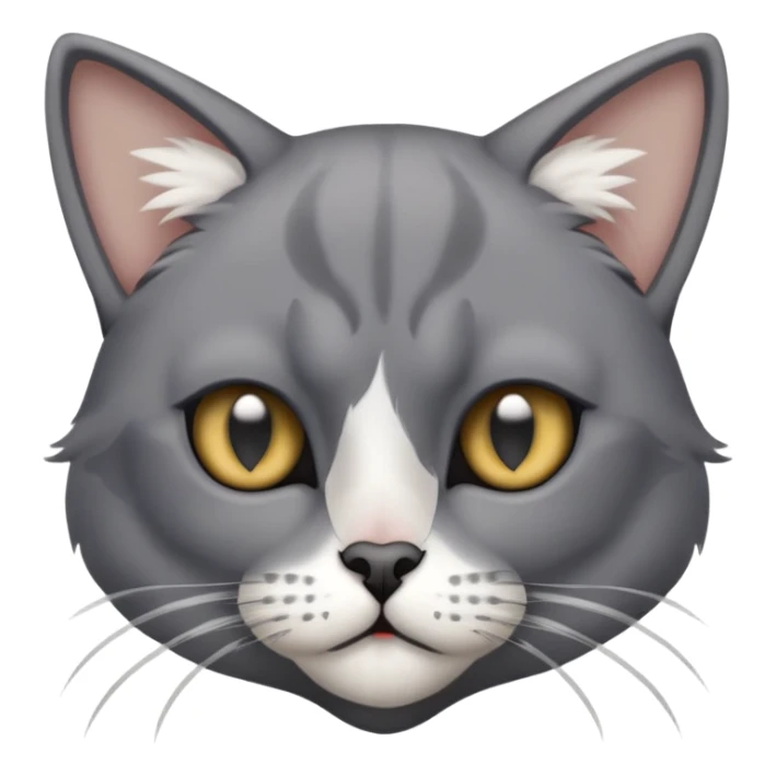Grey skinny cat with white paws and a pirate eye patch on his right eye sticker