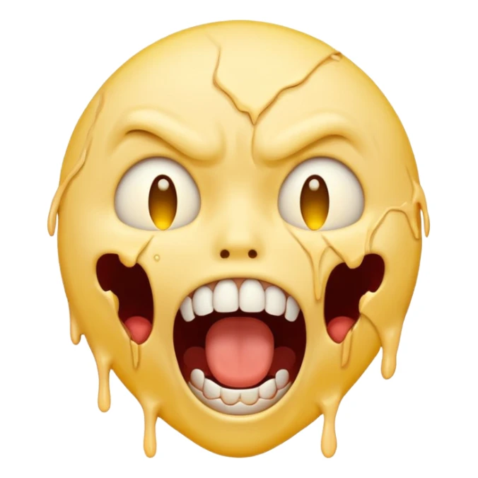 Yellow emoji face ripping it’s skin off with its hands screaming in horror sticker