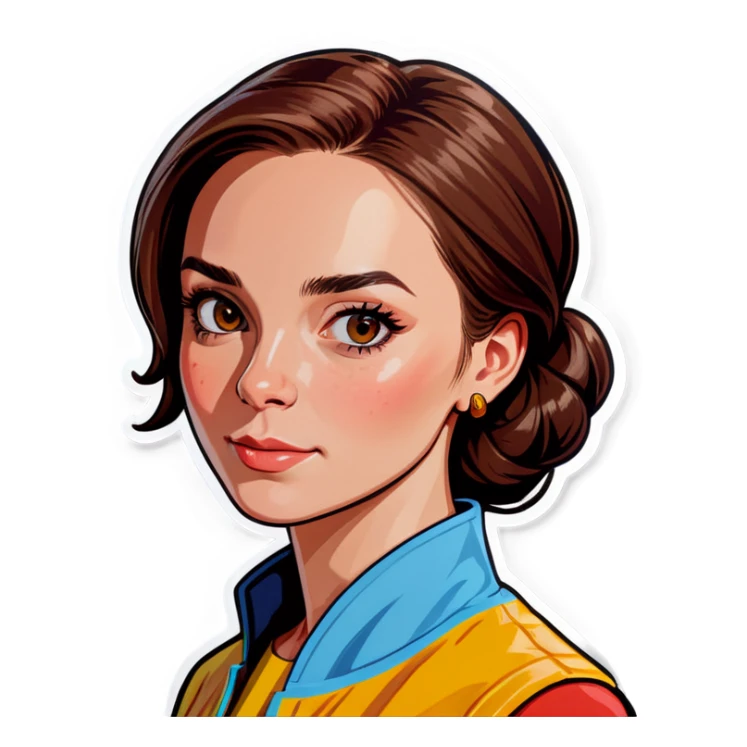 realistic portrait of a woman sticker