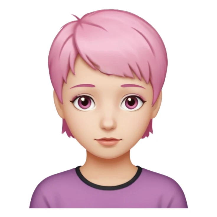 Blueberry with short pink hair and hazel colored eyes sticker