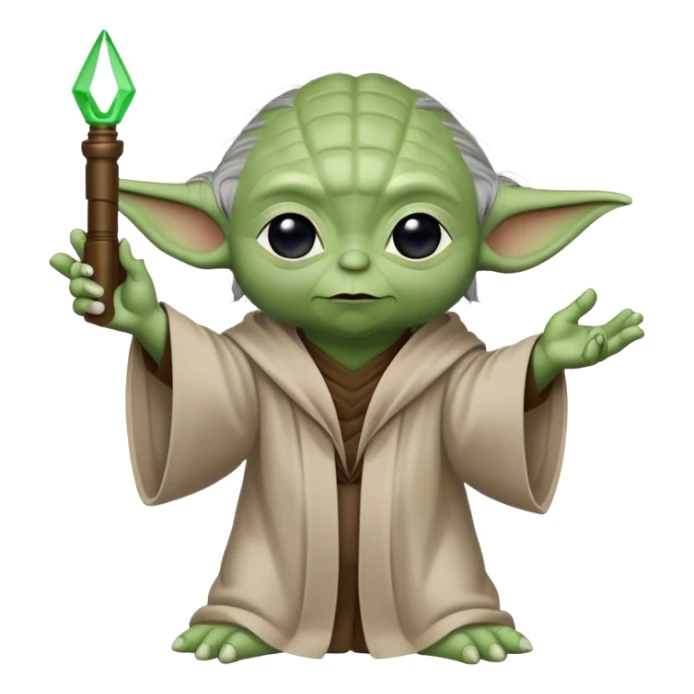 yoda holding up middle finder on one hand sticker