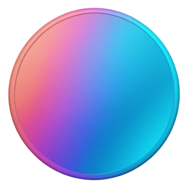 
One  Rotate 45 degree  coin color in in gradient of turquoise, blue, pink, purple, and coral sticker