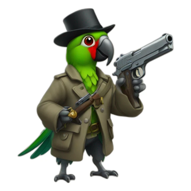 jew parrot holding a gun sticker