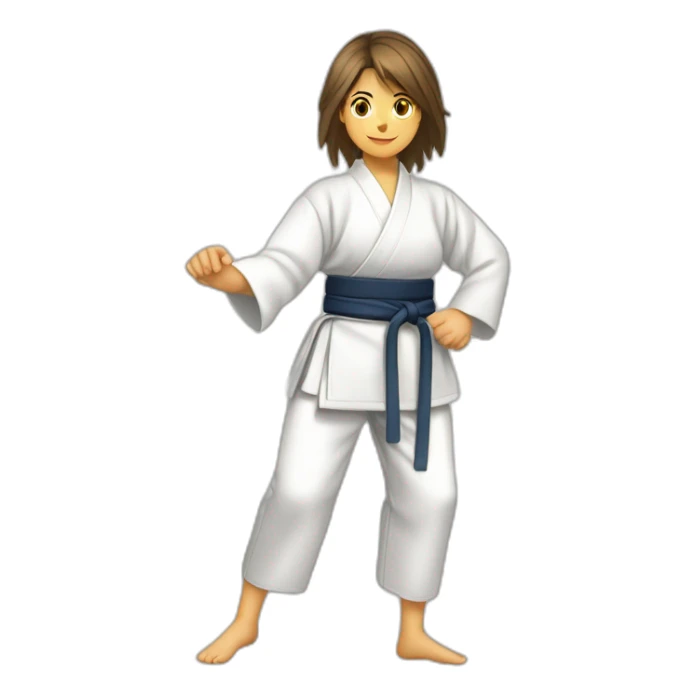 jeune femme mulatre en tenue d'aikido sticker
