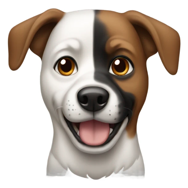 Dog with black ears and brown and white face  sticker