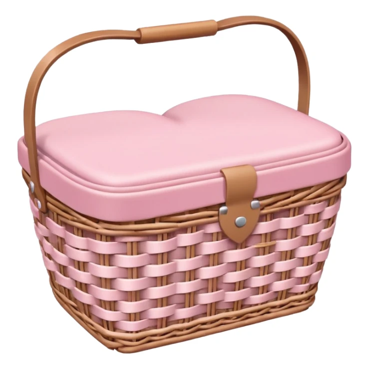 Baby pink heart shaped picnic basket sticker