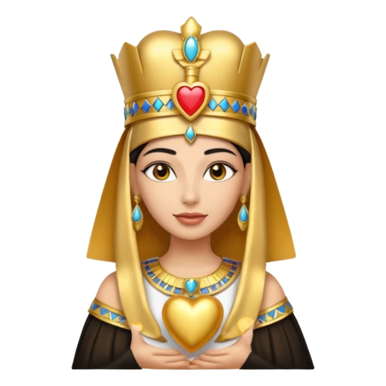 Queen of ancient Egypt holding heart  sticker