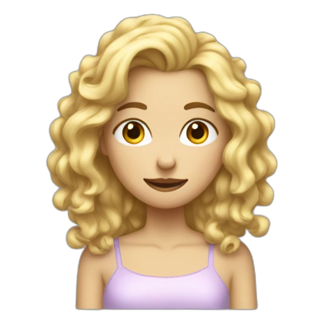 Femme blonde au cheveux bouclés qui dab sticker