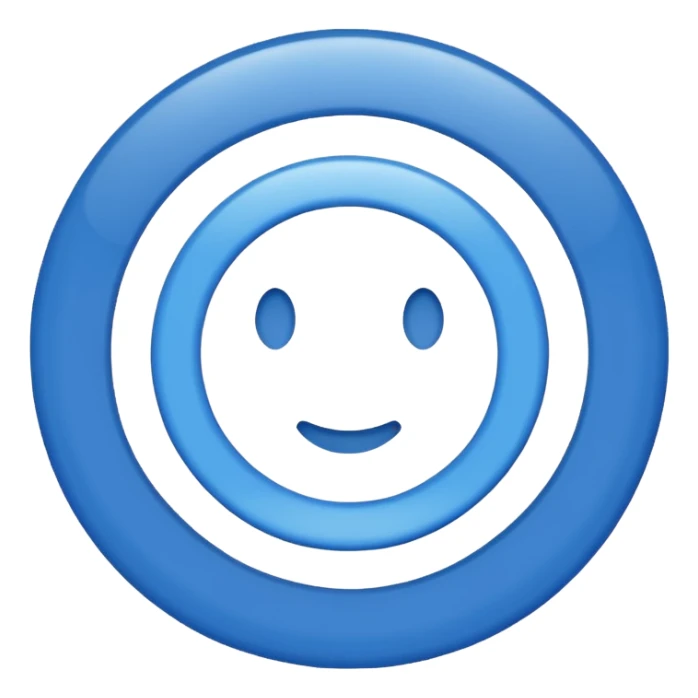 Fait un rond bleu et au milieu un v large blanc sticker