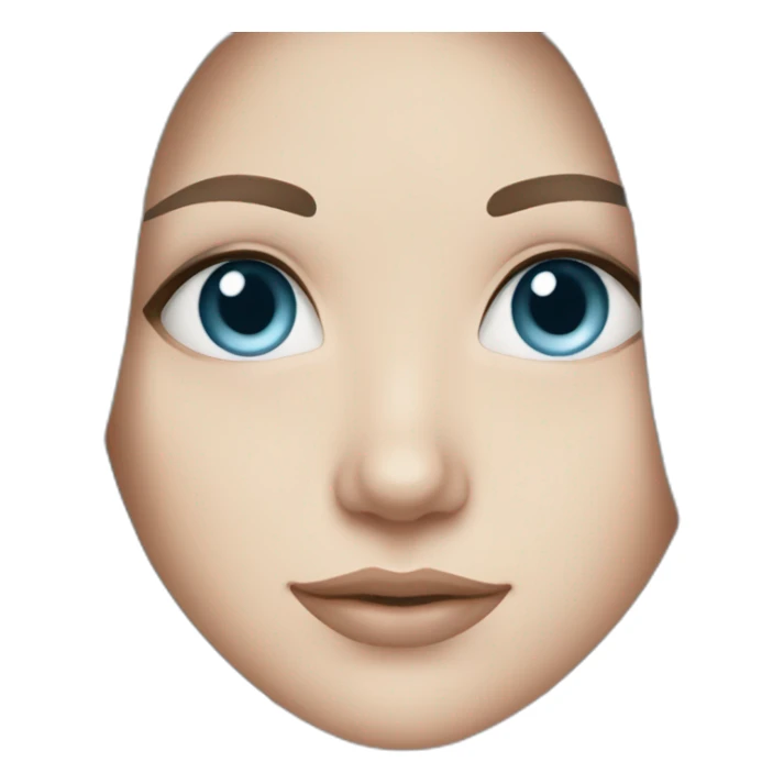 White girl with pastel blue eyes and long dark brown hair sticker