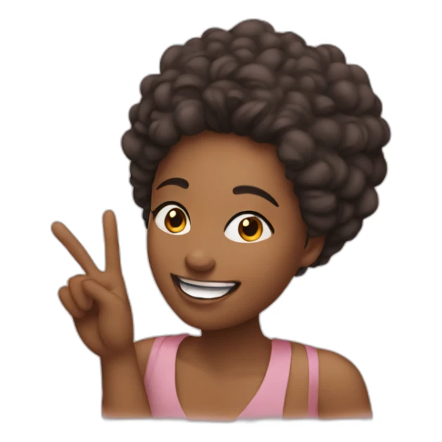 Woman smiling and doing a peace sign sticker