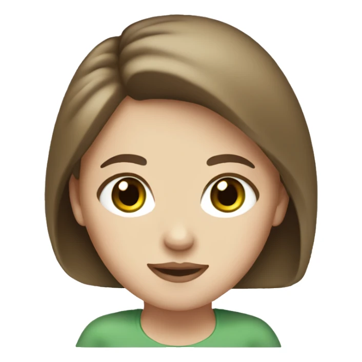 White girl with brown hair and green eyes sticker