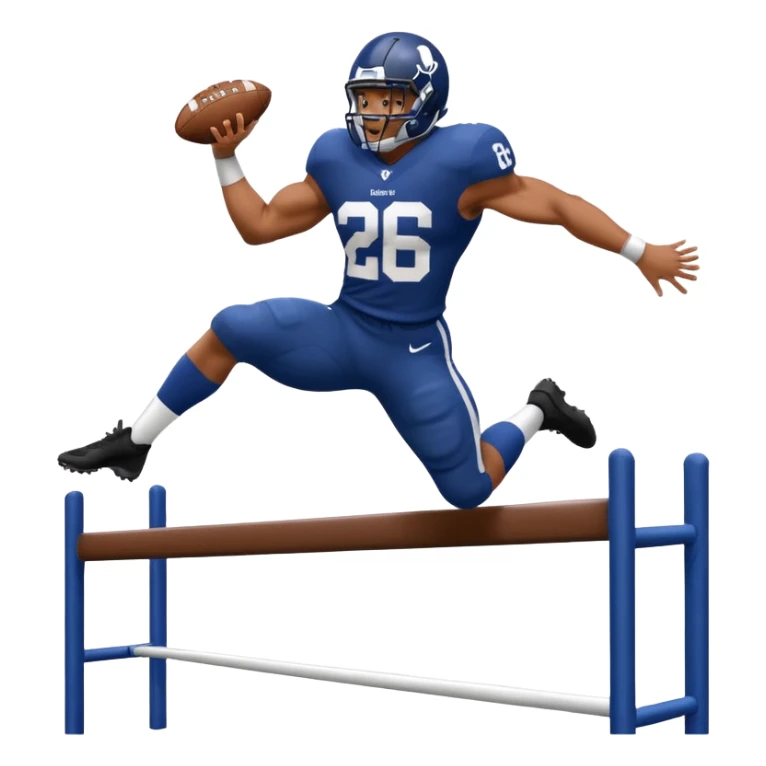 Saqoun Barkley hurdle over a person sticker