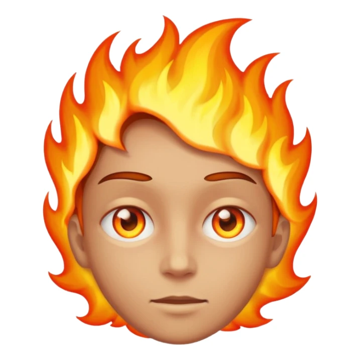 A burning person with fire coming out of where the eyes  sticker
