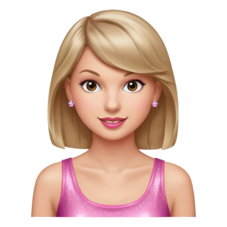 Taylor Swift smile in a sparkling pink top sticker
