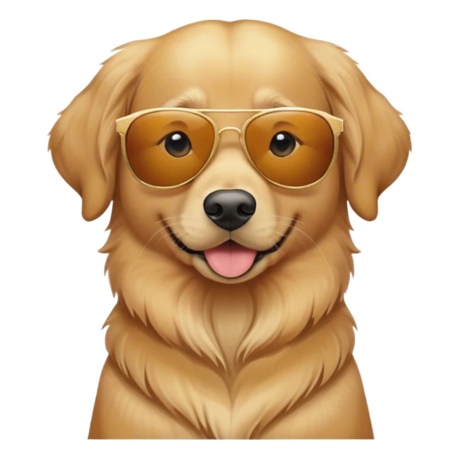 A golden retriever dog wearing sunglasses  sticker