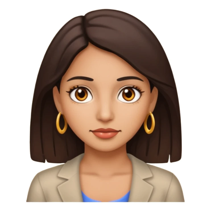 Un emoji de Chukky versión mujer ojos marrones piel latina sticker