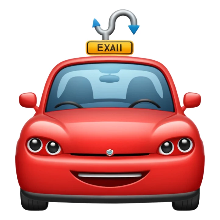 create a realistic emoji showing a logistic car in a trafic situation sticker