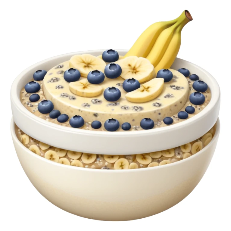 Overnight oats with banana,blueberries, honey, sky, chiaseeds sticker