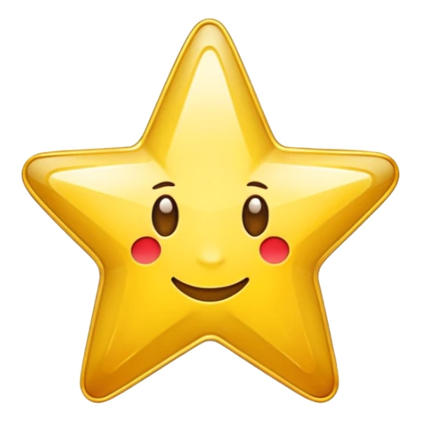 Create a gold star badge emoji in Apple emoji style. Try different badge shapes, star styles, and gold effects. Keep the background transparent. sticker