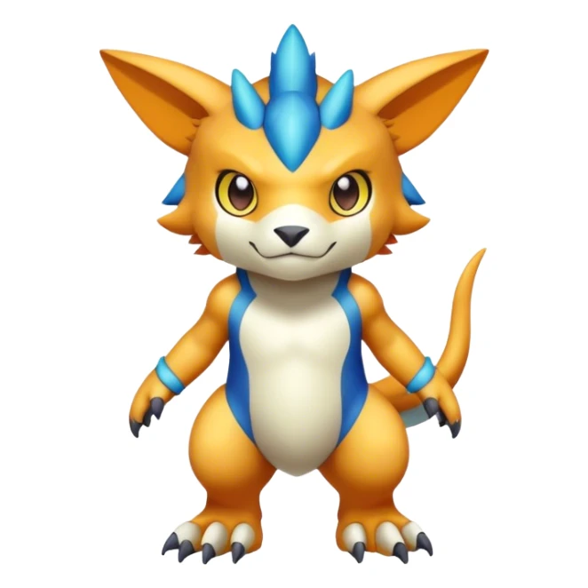 Cute cool colorful Digimon-animal-hybrid full body sticker
