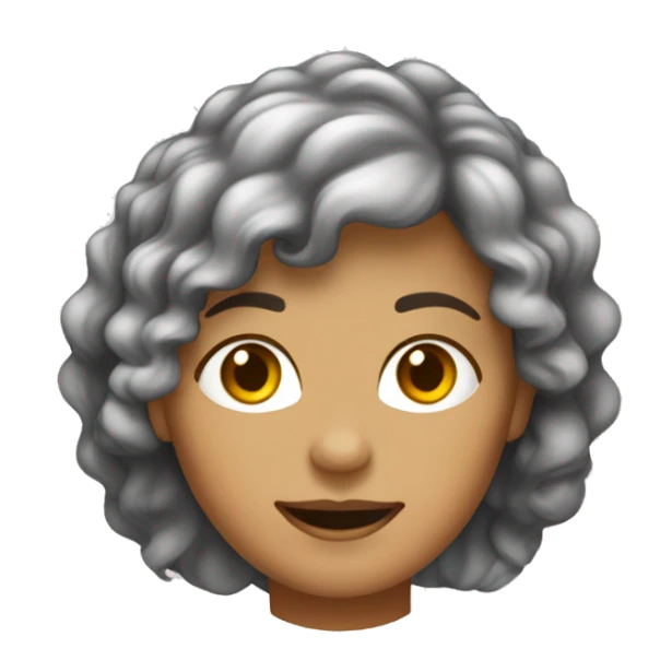 Mulher, 50 anos, cabelo comprido, castanho e ondulado, olhos castanhos, cara redonda, divertida, a piscar o olho sticker