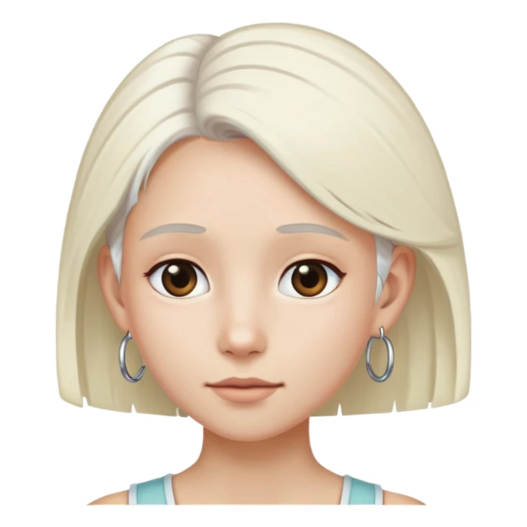 con visos platinados, con un aro en la oreja izquierda, blanco pero no tanto sticker