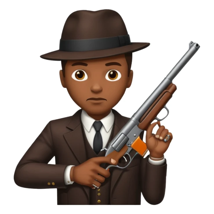 African American gangster terrorist with a gun sticker