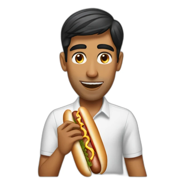 rishi sunak eating a hotdog sticker