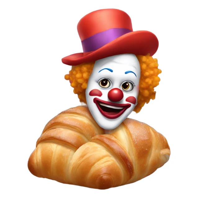 Creepy clown eating croissants in Paris  sticker