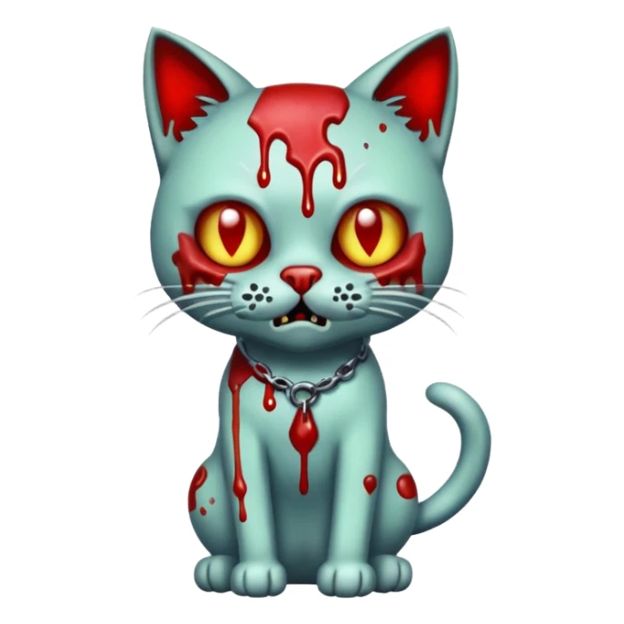 bloody zombie cat full body sticker
