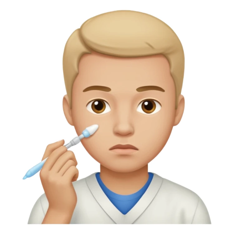 cheek swab for healthy young man, sticker