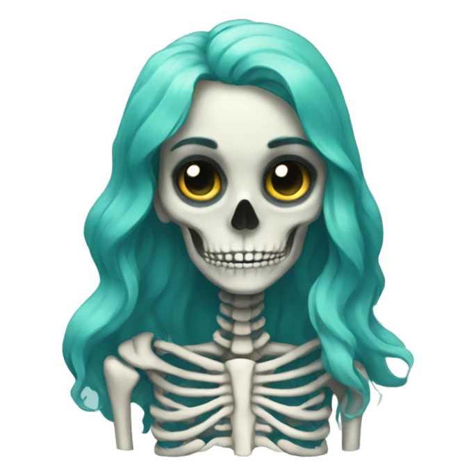 Skeleton mermaid sticker