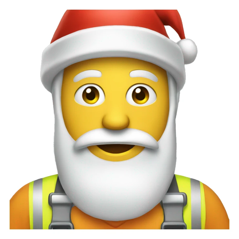 Construction Worker Emoji with santa claus' hat sticker