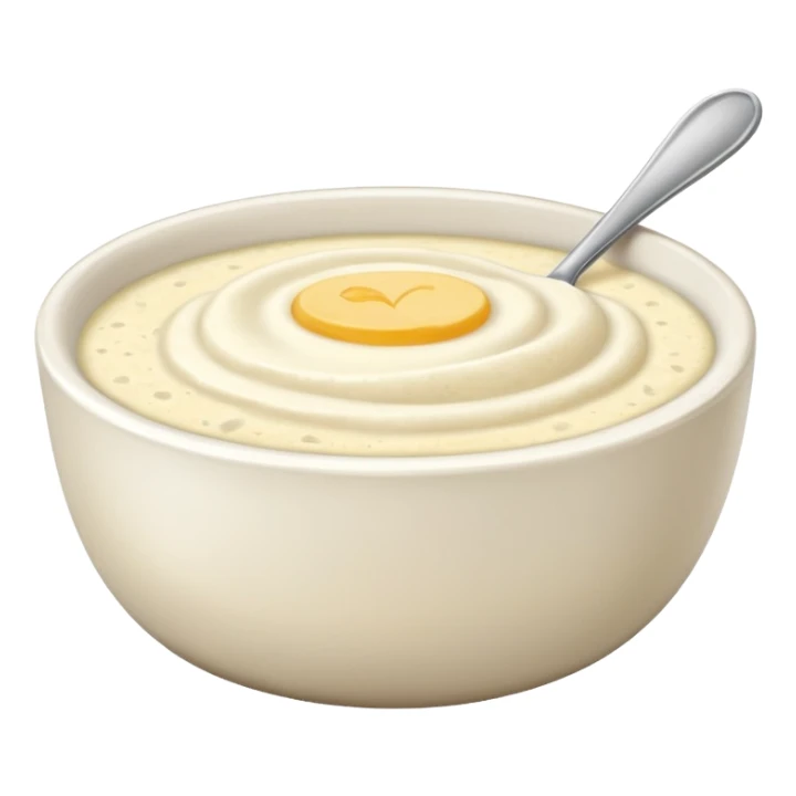 plain bowl of grits, no spoon, simple, clear sticker