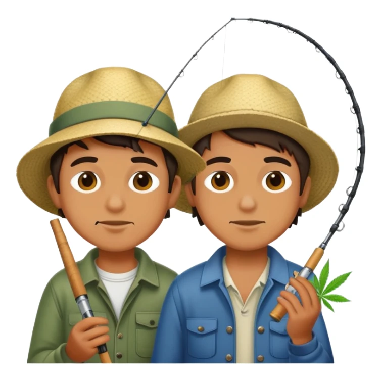 boys fishing in the sun smoking weed sticker