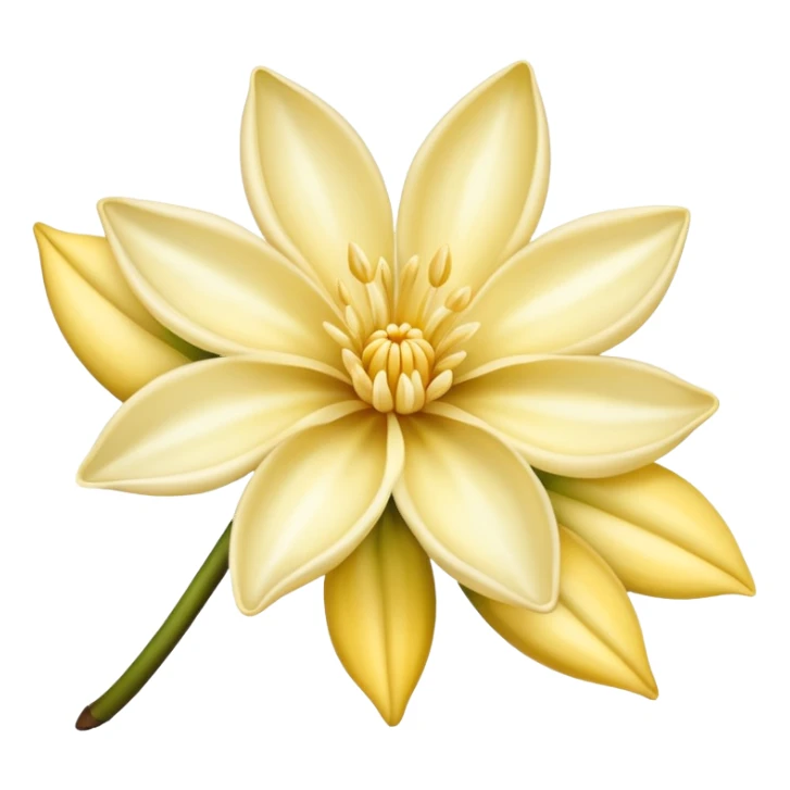 vanilla flower and pod, soft yellow and cream colors sticker