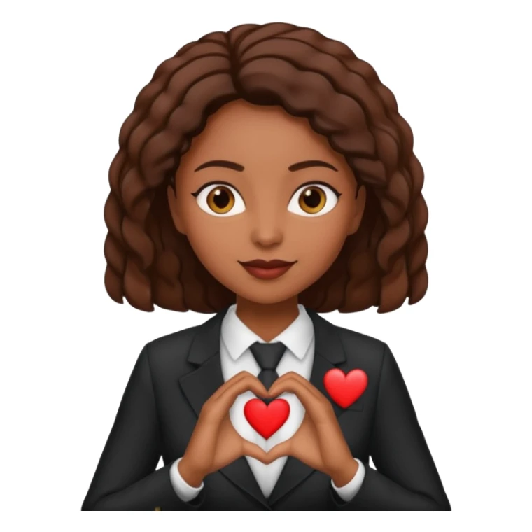 Black woman lawyer making heart shape with hands sticker