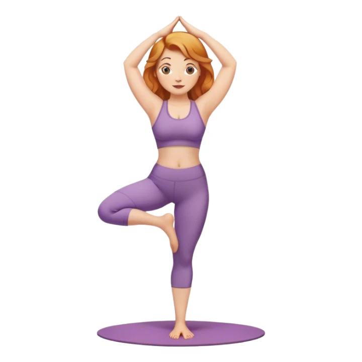 Strawberry blonde girl standing yoga curvy sticker