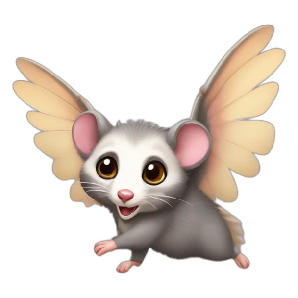 Adult wild opossum flying with wings  sticker