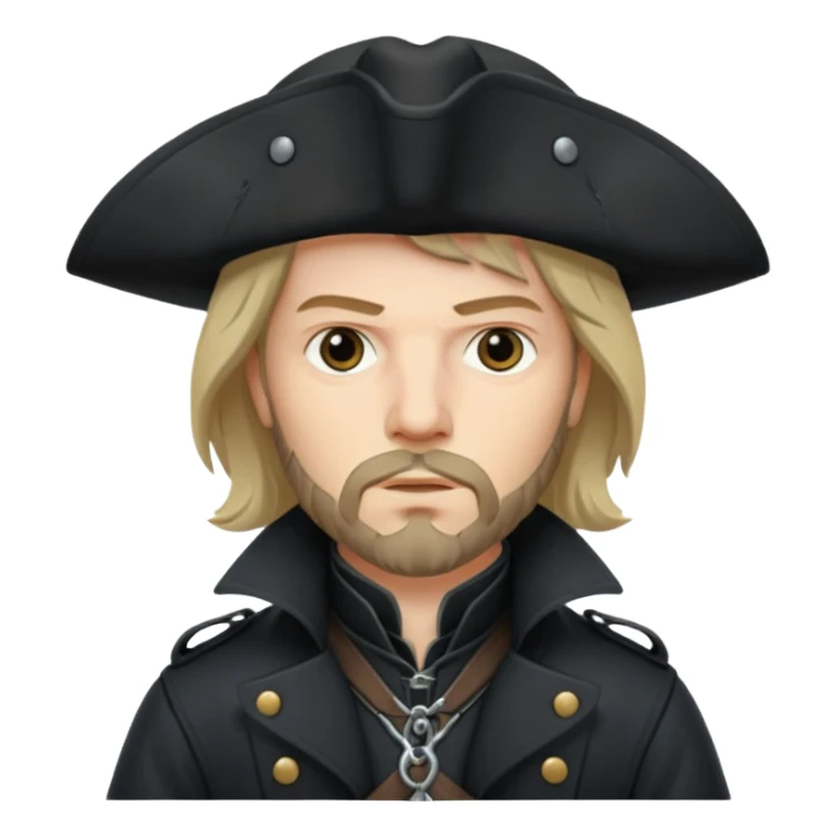 Athos, musketeer in black trench coat sticker