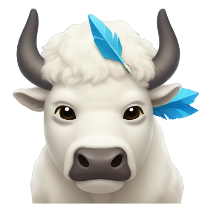 appa white bison with arrowfrom avatar the last airbender with blue arrow on forehead sticker