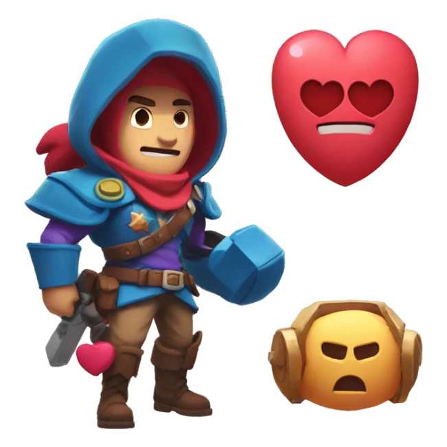 Heart emoji and in it is the Brawl stars logo sticker