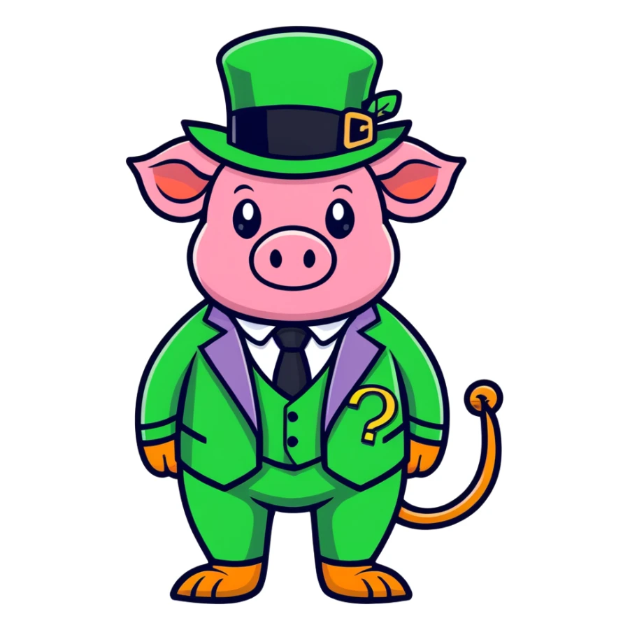 one being that is half piglin from minecraft and half the riddler from batman  sticker