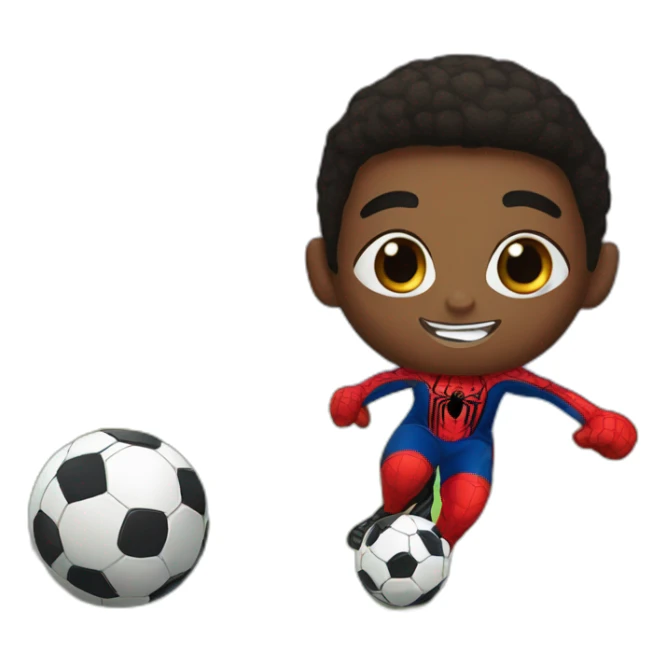 Miles Morales Teen Spider-Man as a soccer player sticker