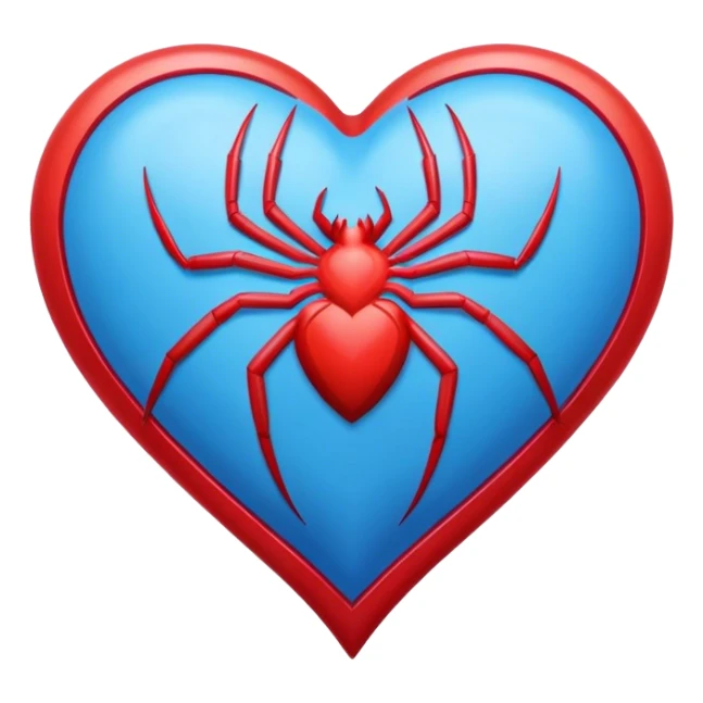 A blue heart with Spider-Man colors sticker