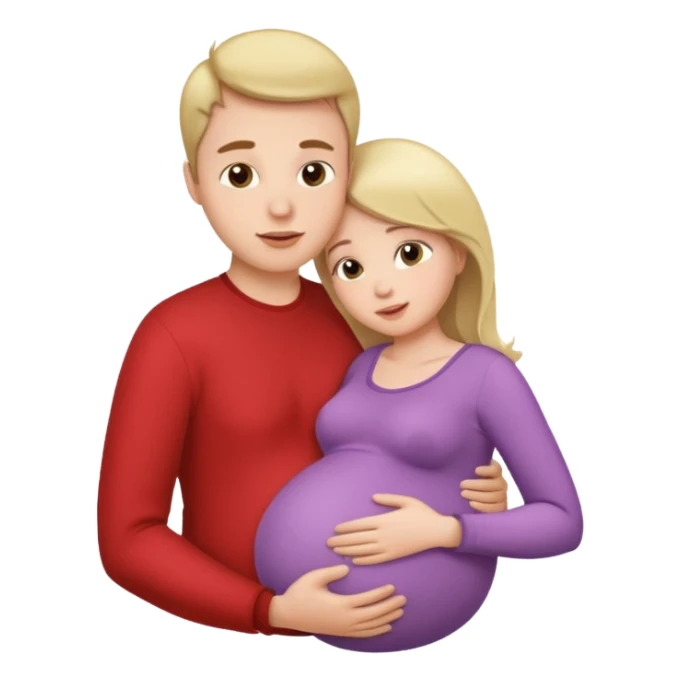 Femme enceinte homme fais bisous sur le ventre sticker