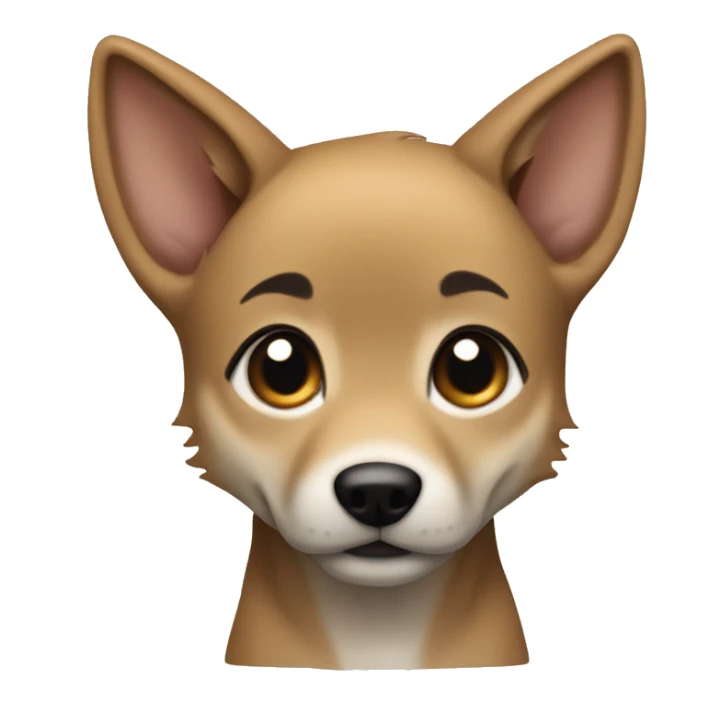 4 very short legs a light brown puppy-like wolf with black ears sticker